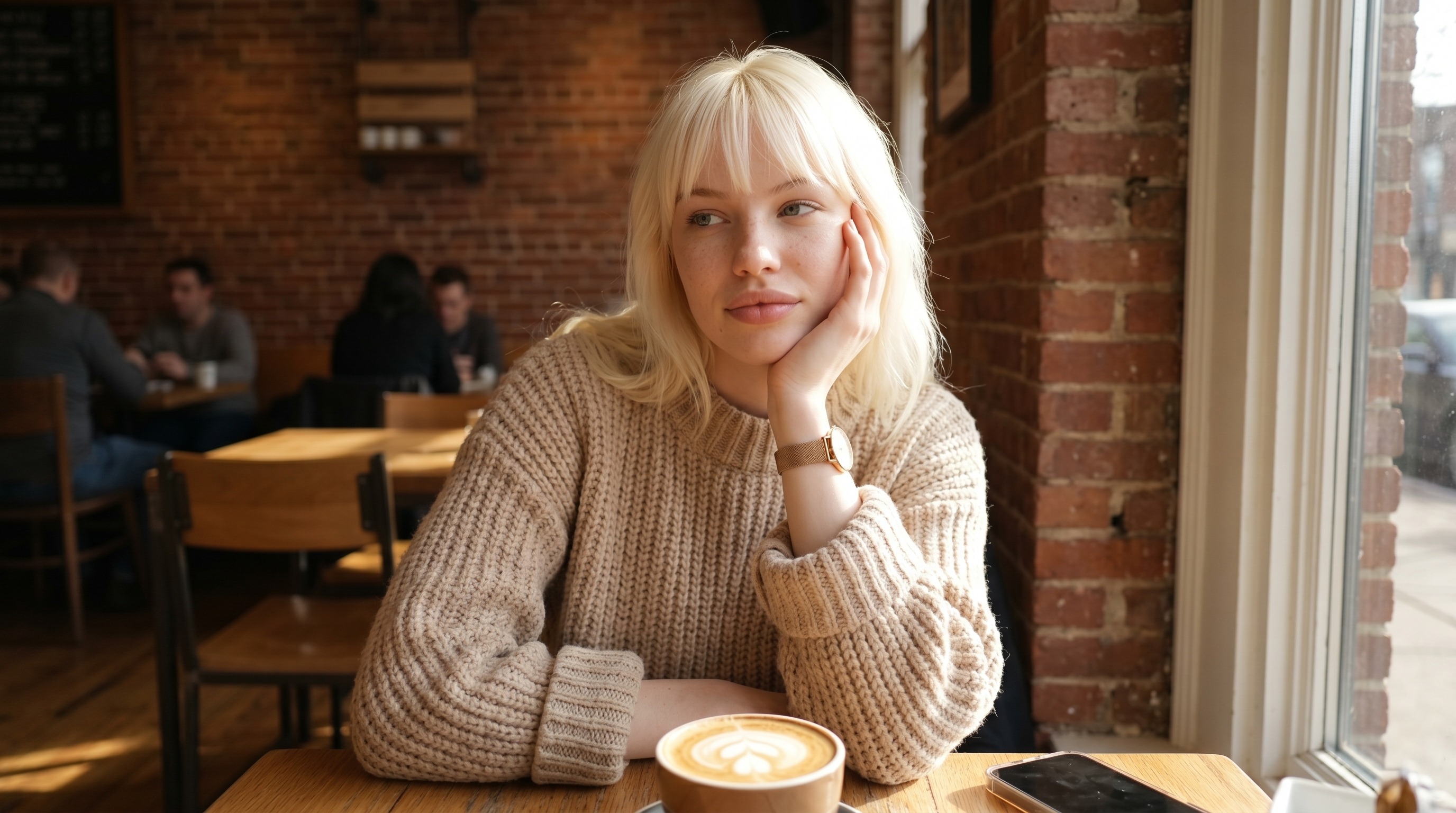 Lifestyle-портрет в кофейне с утренним светом