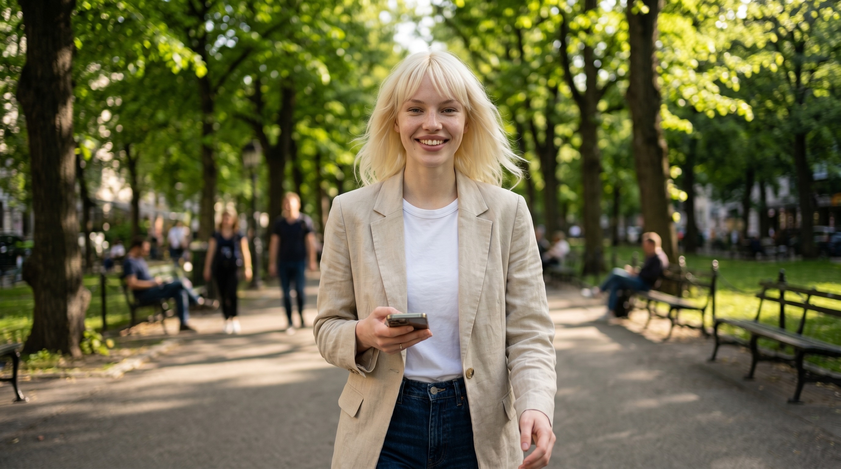 Живой портрет на прогулке в парке
